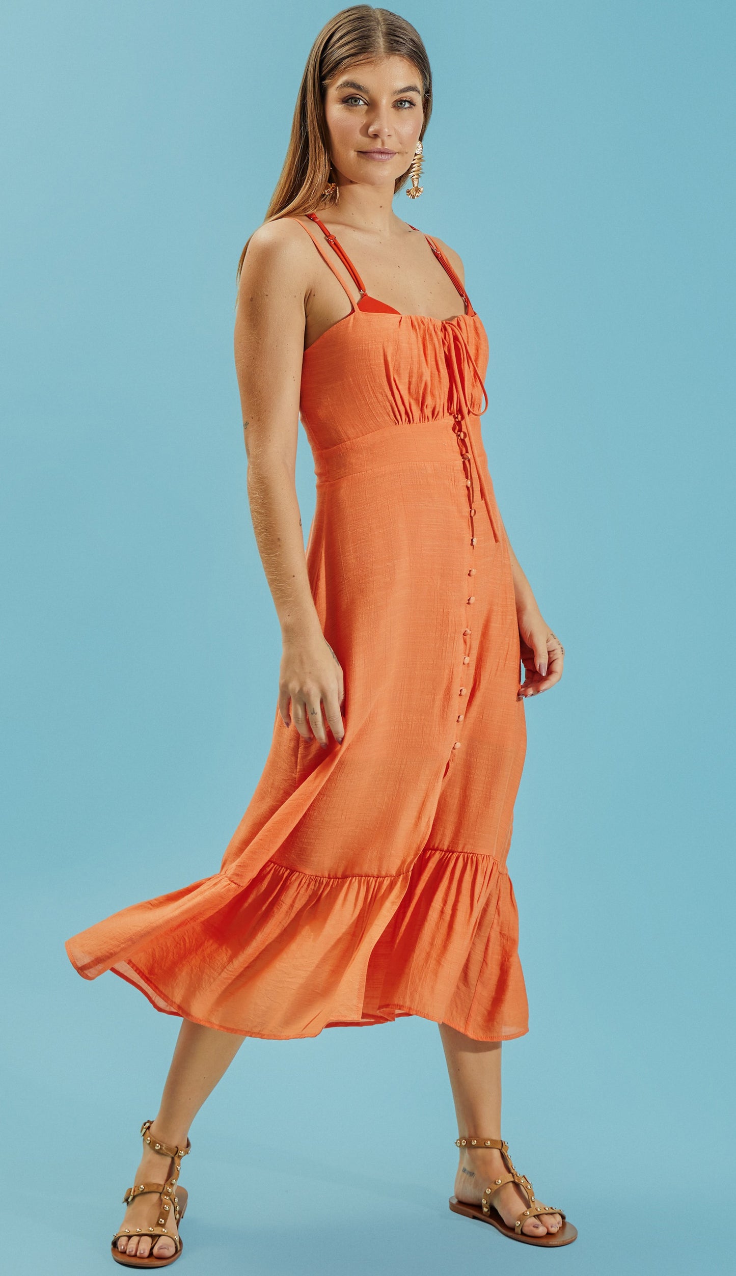 Vestido Selena Laranja