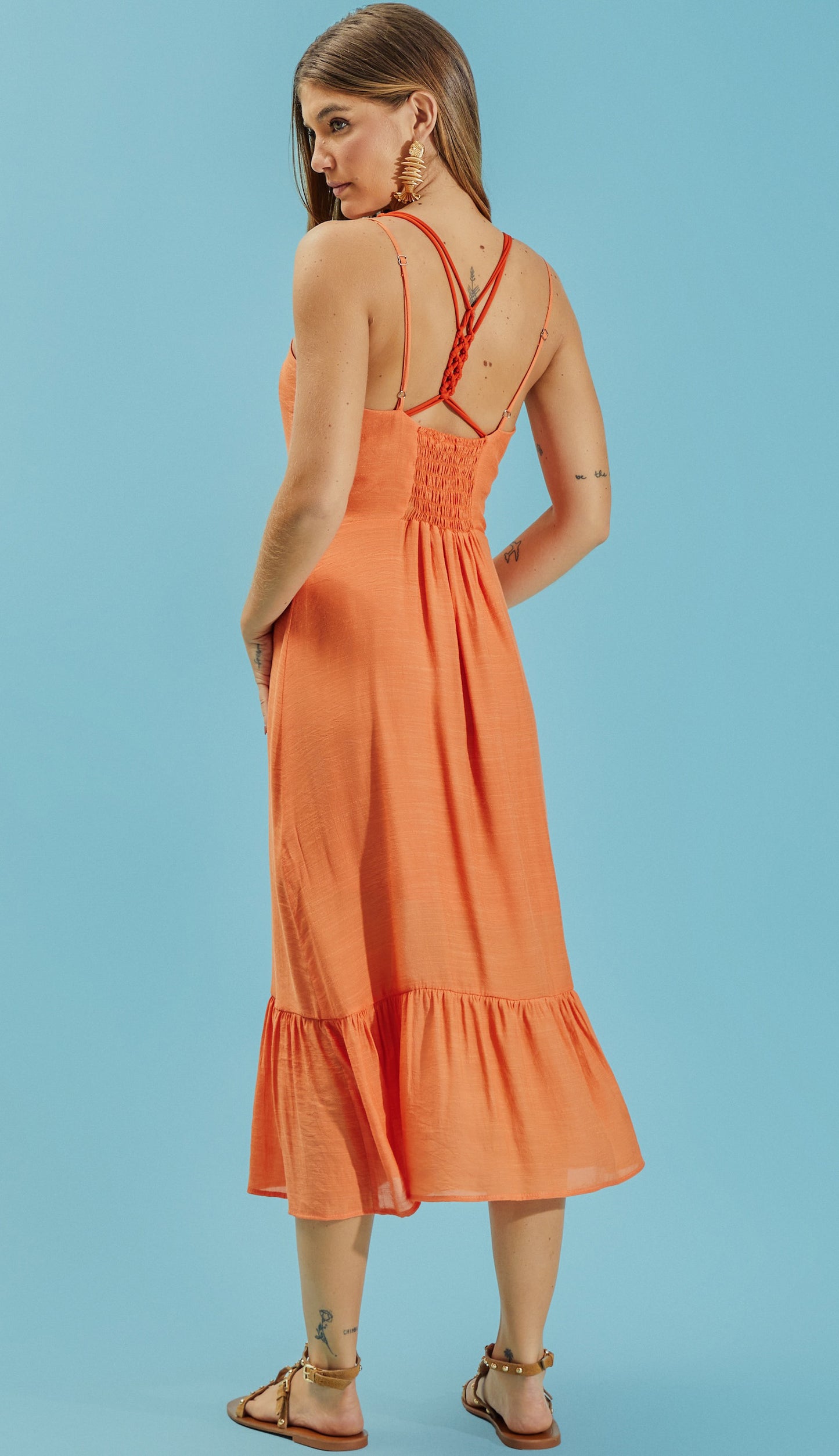 Vestido Selena Laranja