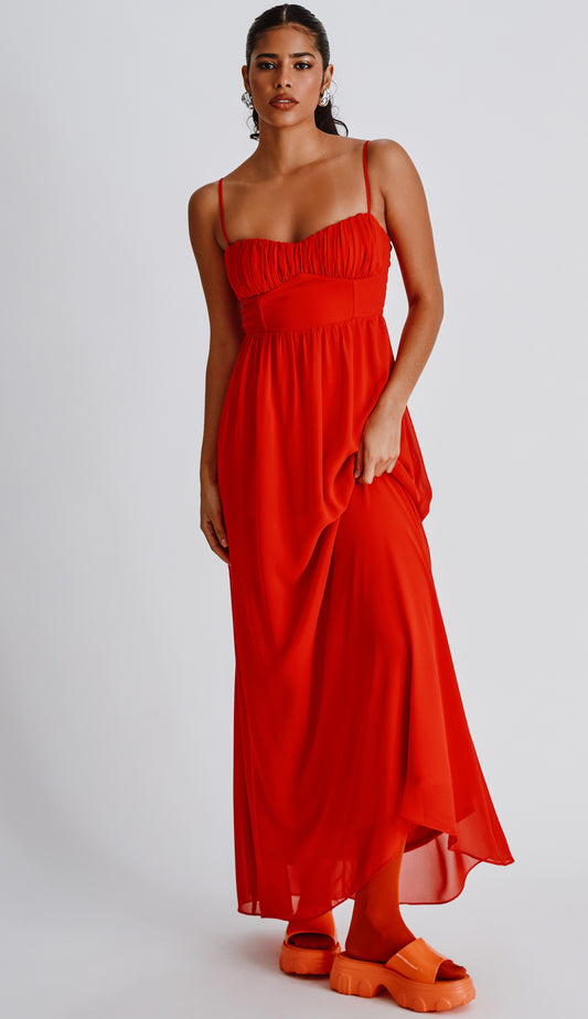 Vestido Clarita Cereja