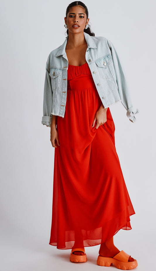 Vestido Clarita Cereja