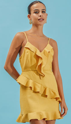 Vestido Jessica Flores Amarelo