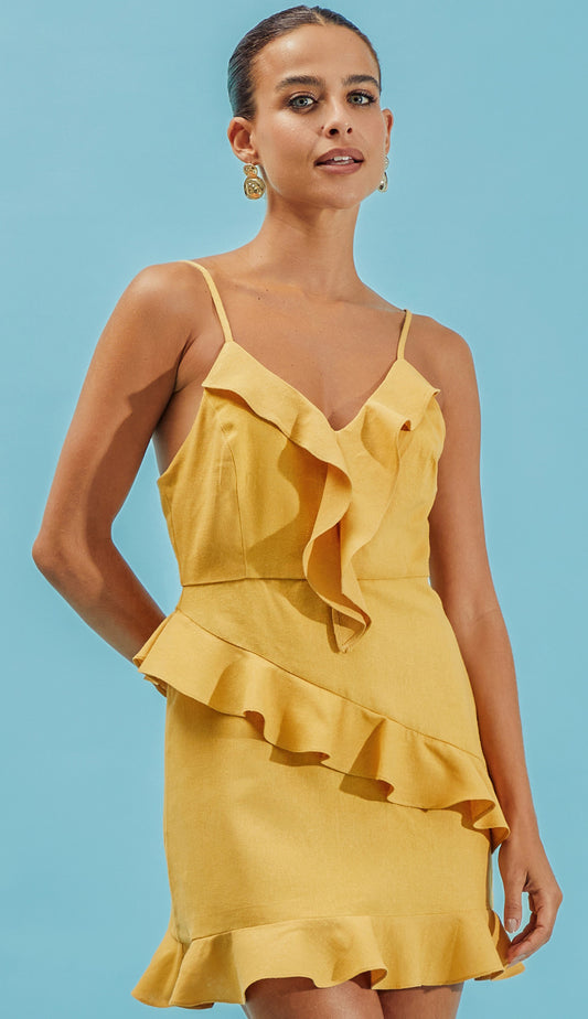 Vestido Jessica Flores Amarelo