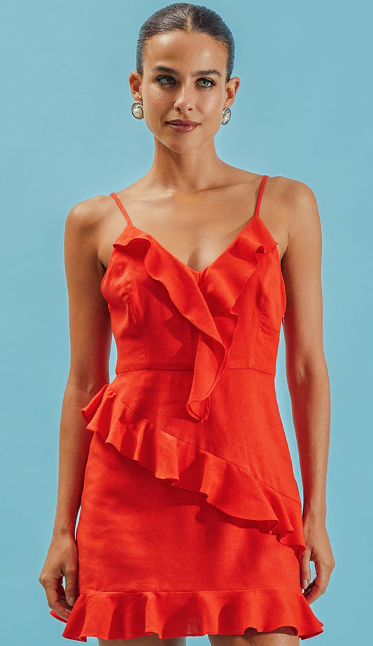 Vestido Jessica Flores Cereja