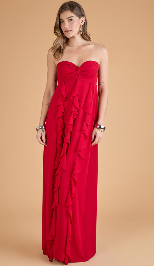 Vestido Jamine Cereja