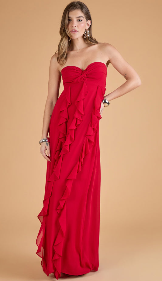 Vestido Jamine Cereja