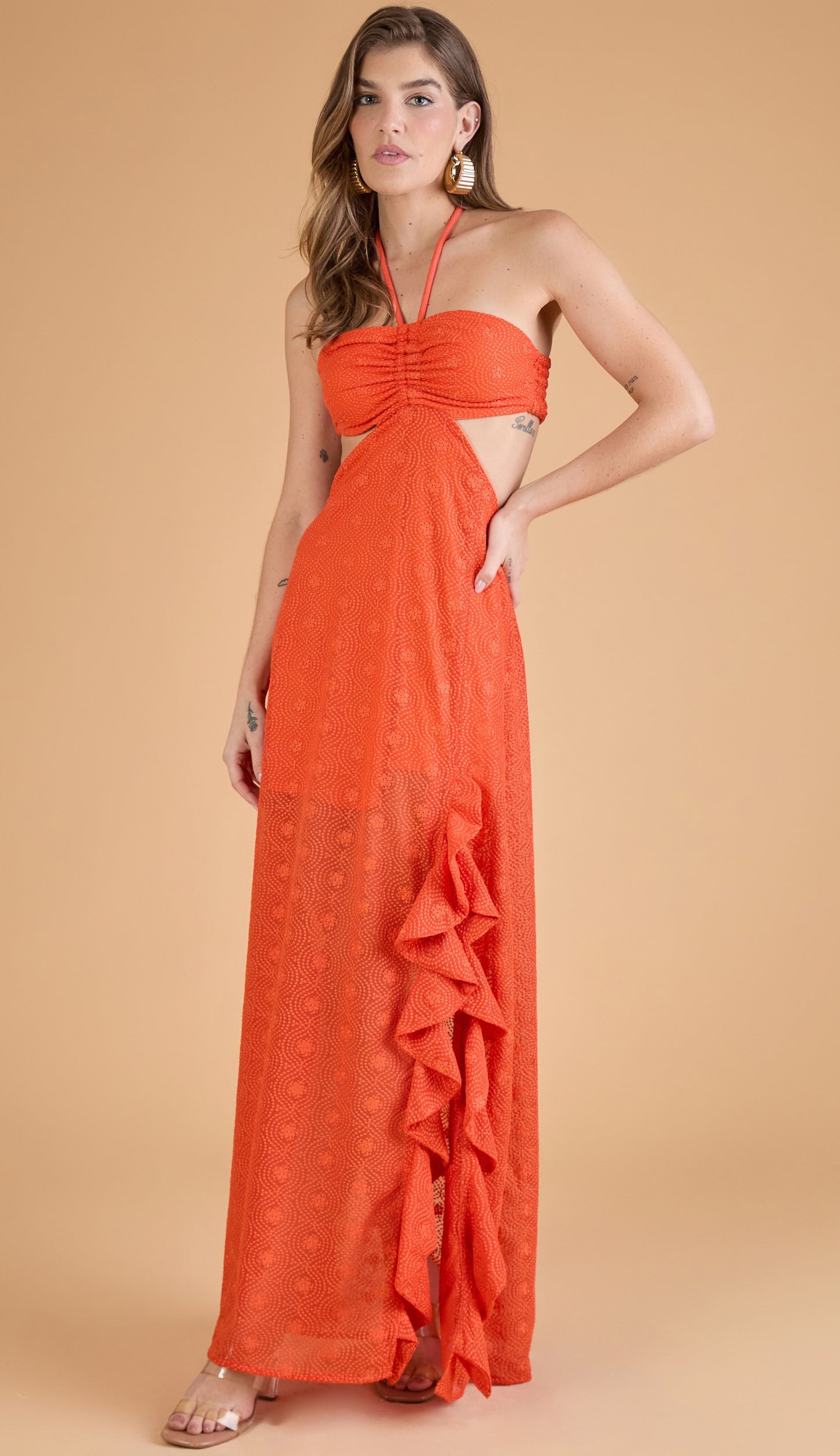 Vestido Nuria Laranja