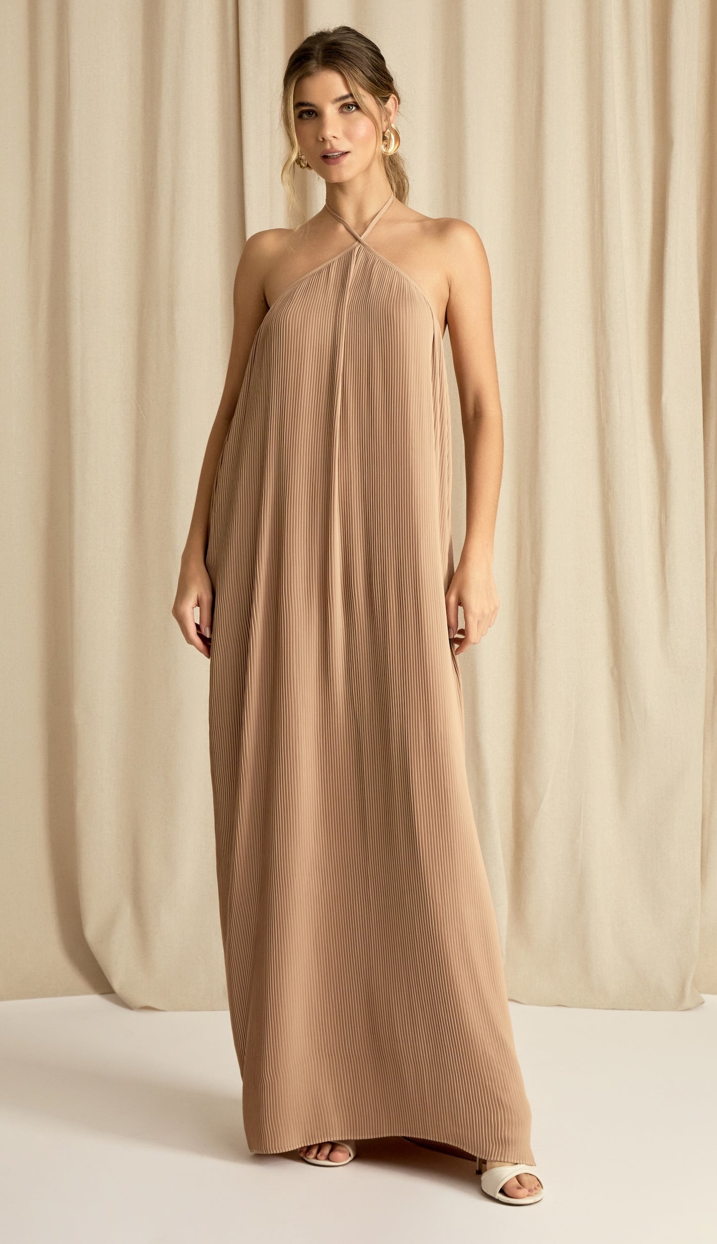 Vestido Alana Caqui