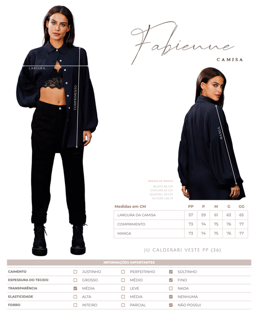 Camisa Fabienne Preto