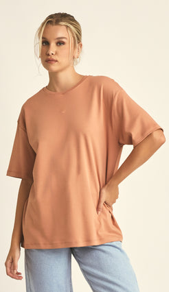 Camiseta Algodão Egipcio Eloá Mocha