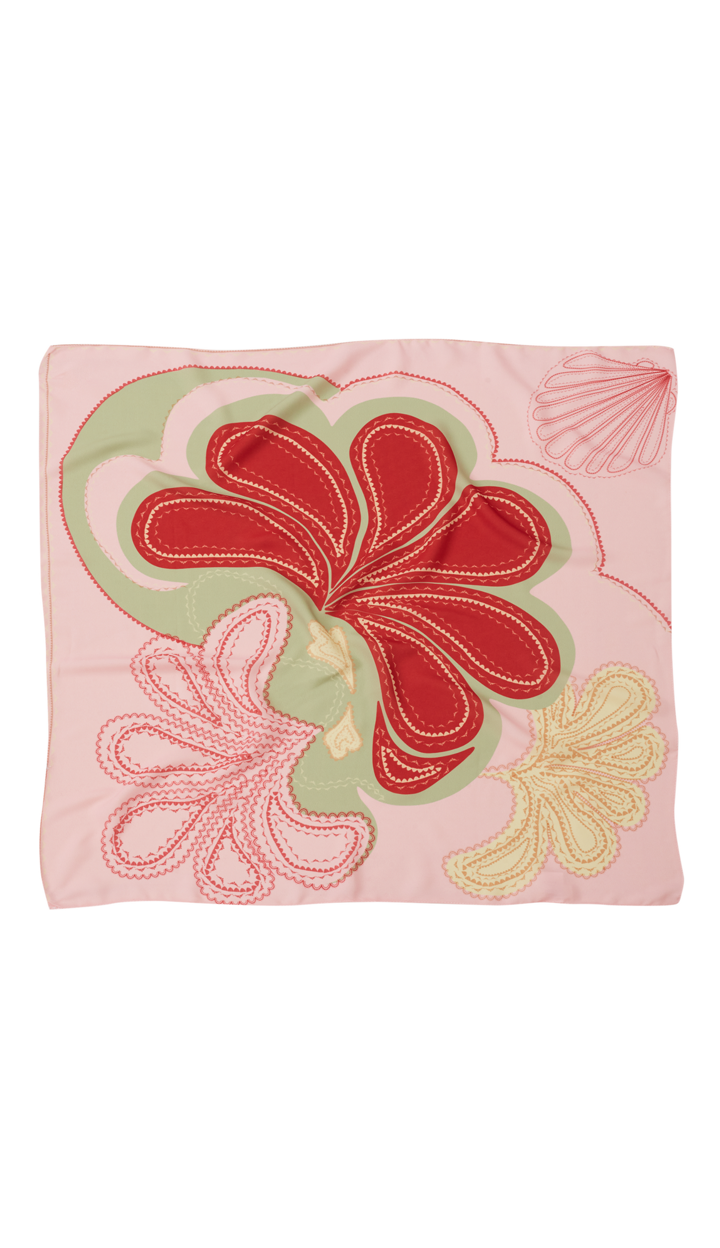 Lenço Fundo Do Mar Rosa