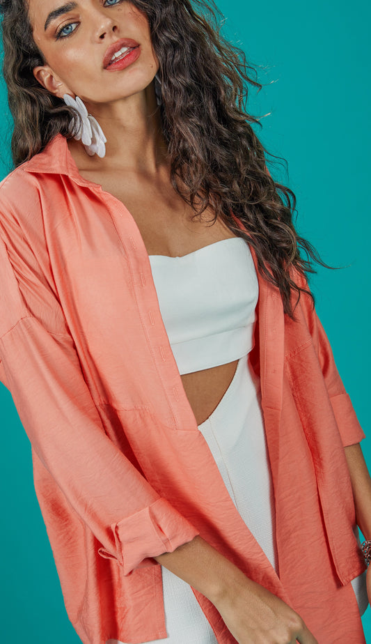 Camisa Gardênia Coral