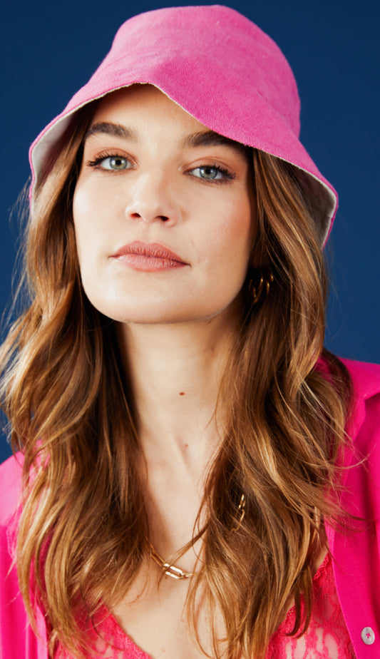 Chapéu Angelina Magenta/natural
