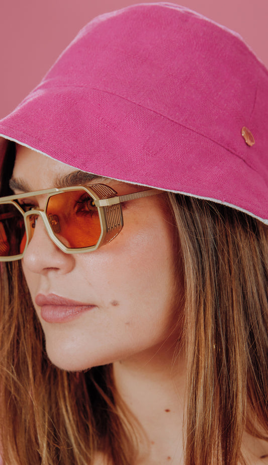 Chapéu Angelina Magenta/natural