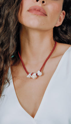 Colar Corda 3 Conchas Terra