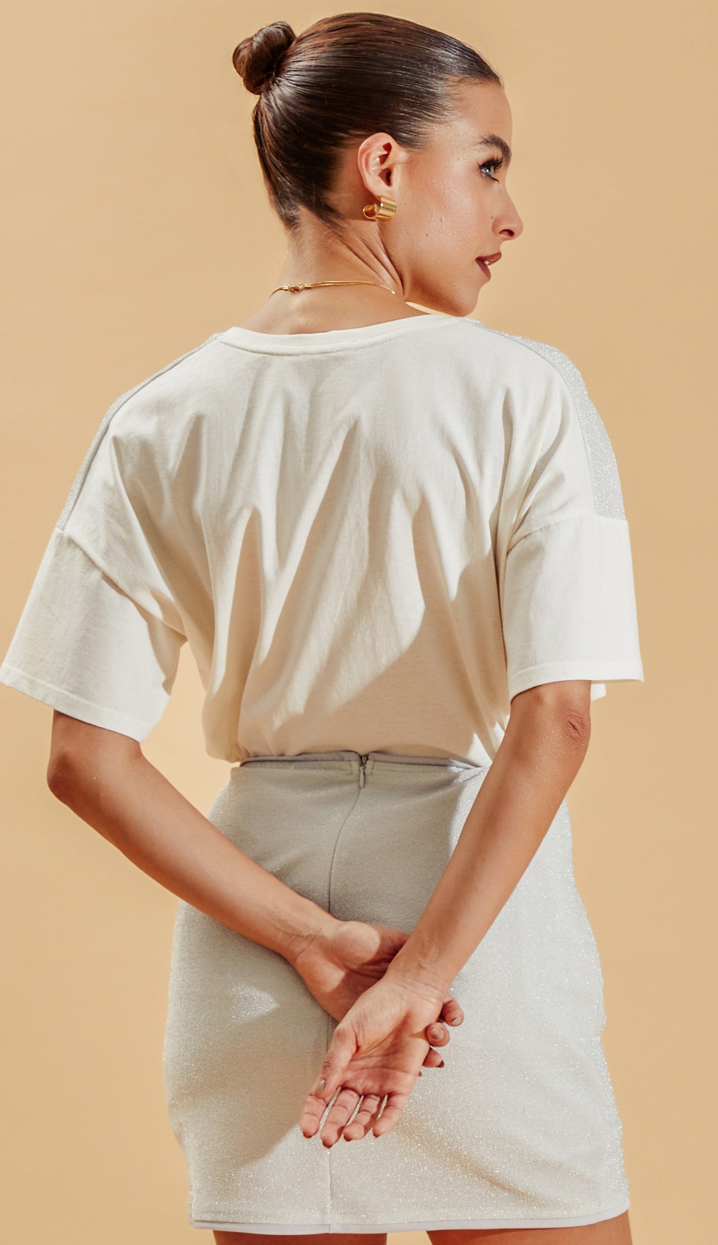 Conjunto Juca Off White/prata