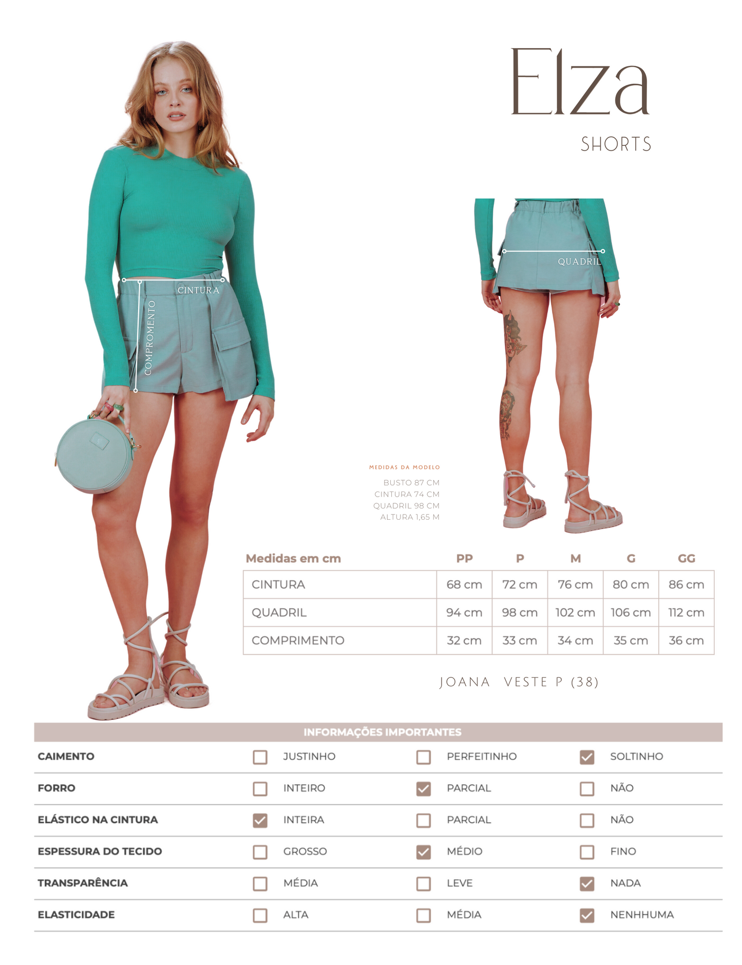 Shorts Elza Azul