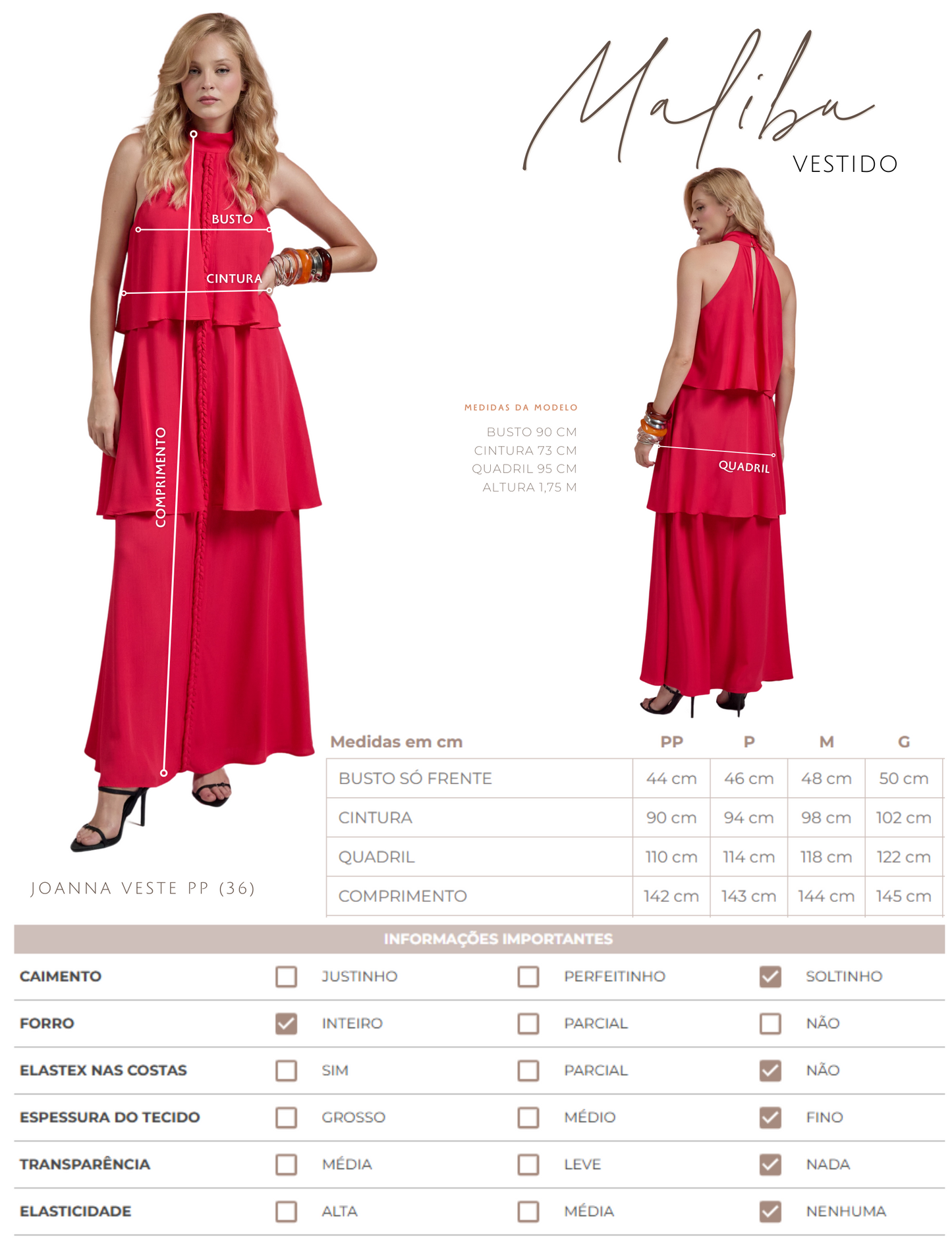 Vestido Malibu Cereja