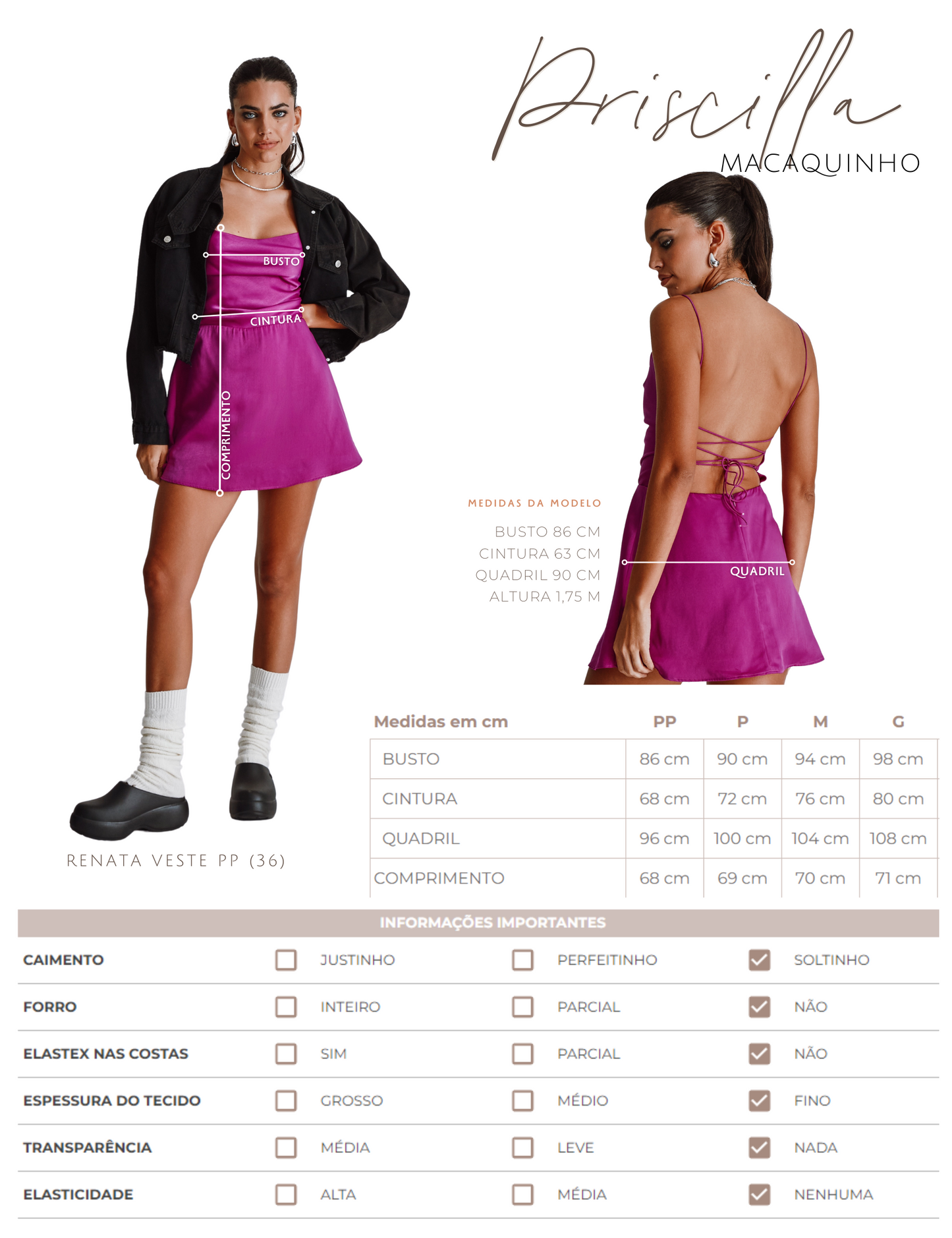 Macaquinho Priscilla Pêssego