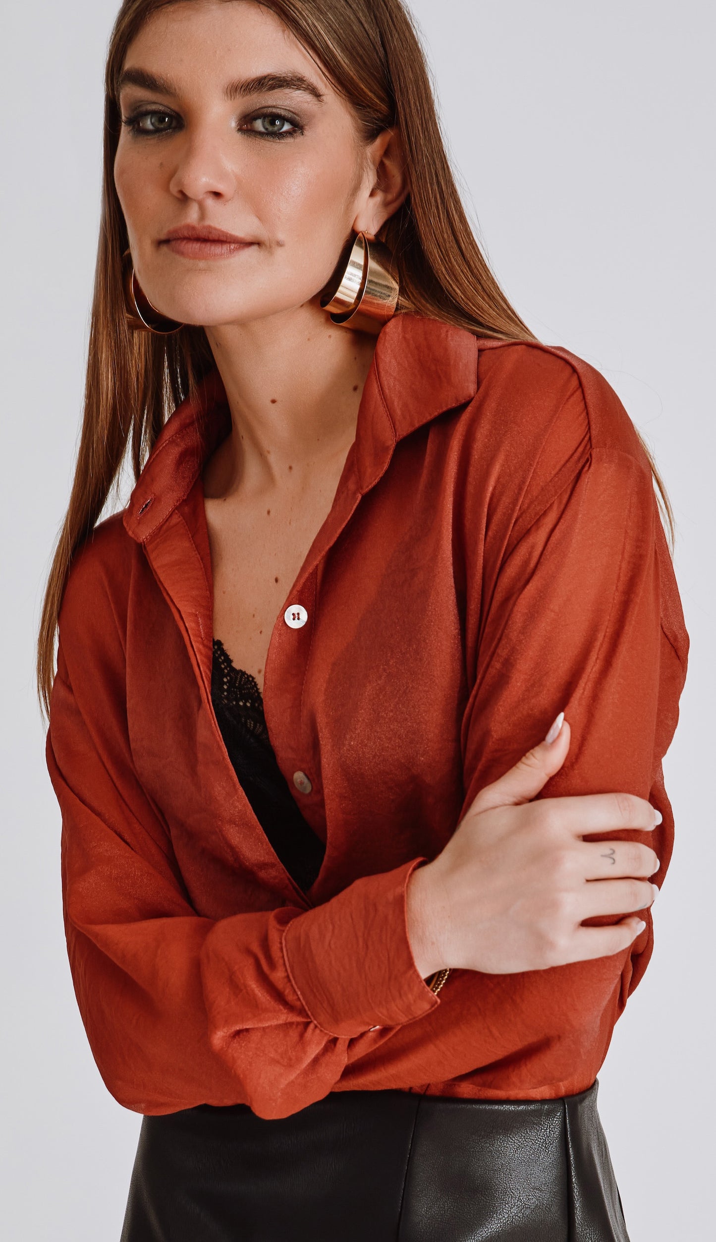 Camisa Pluma Caramelo