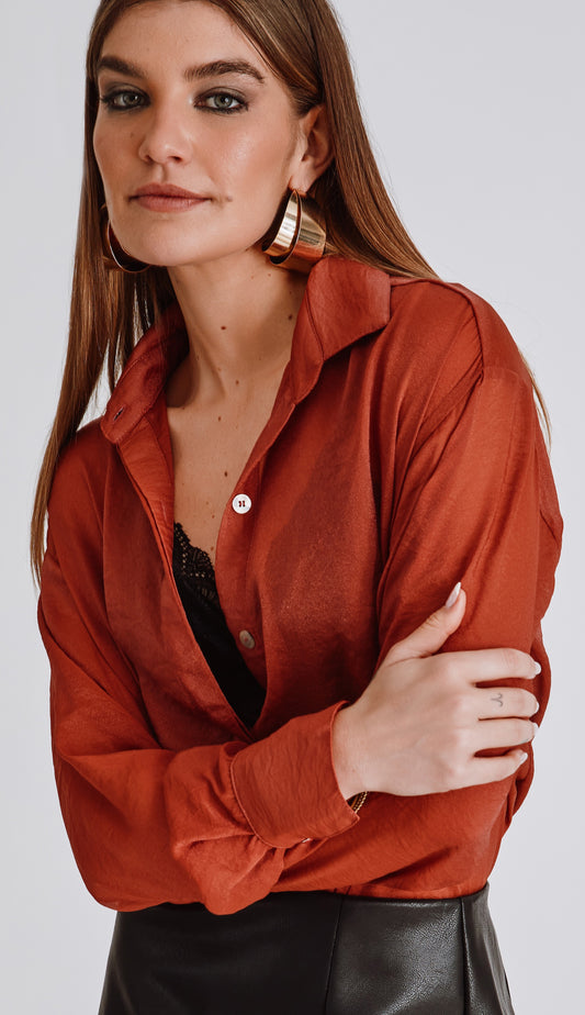 Camisa Pluma Caramelo