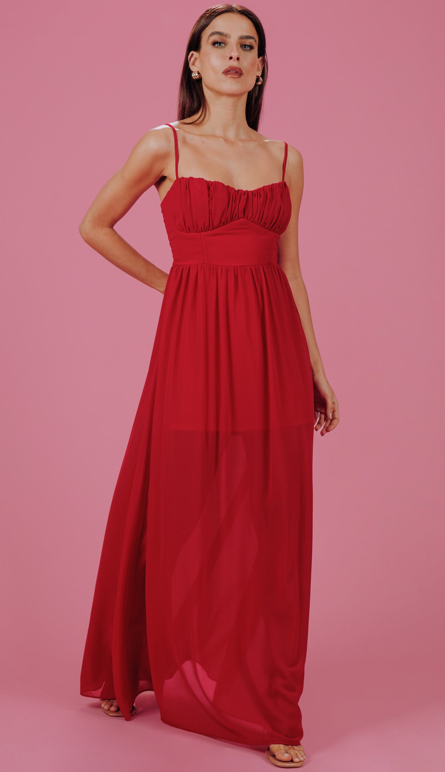 Vestido Clarita Cereja