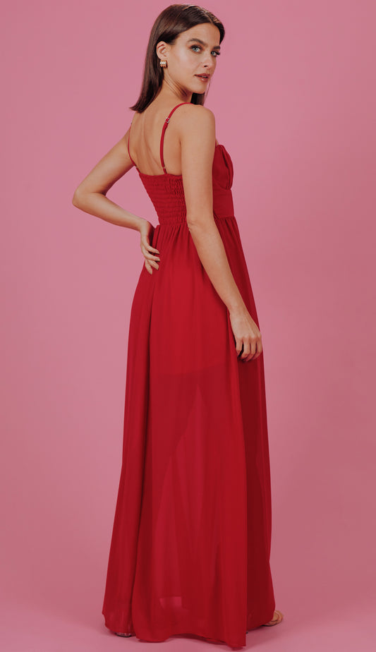 Vestido Clarita Cereja