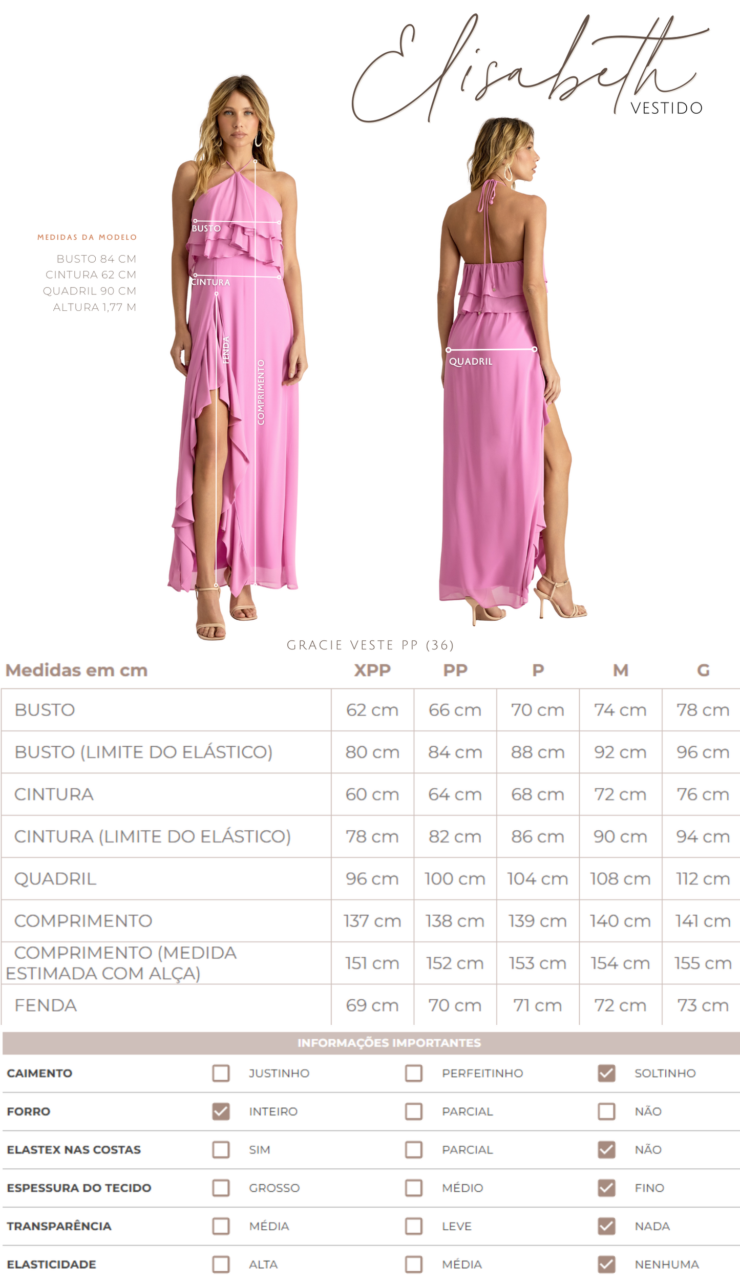 Vestido Elisabeth Rosa