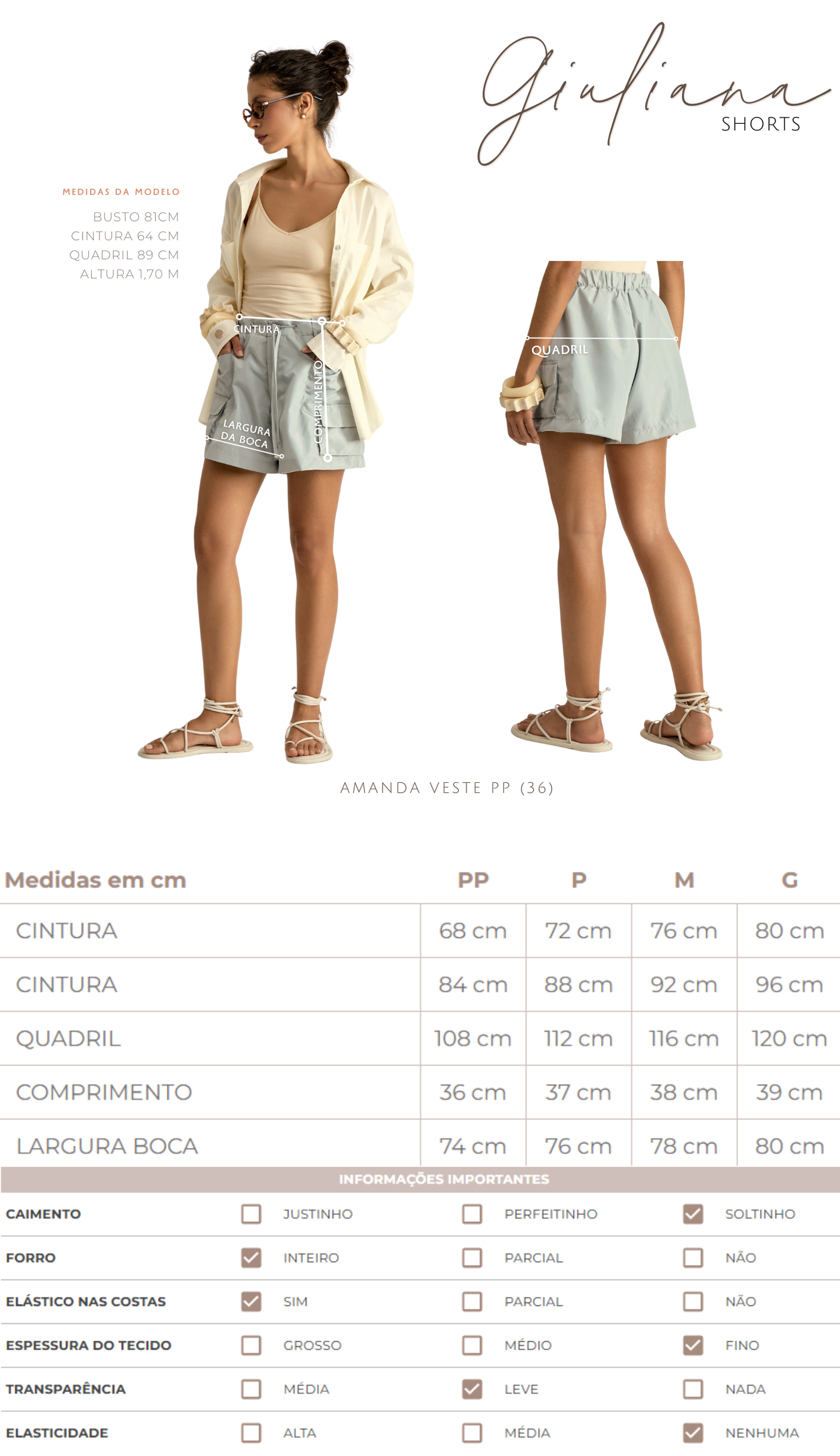 Shorts Giuliana Preto
