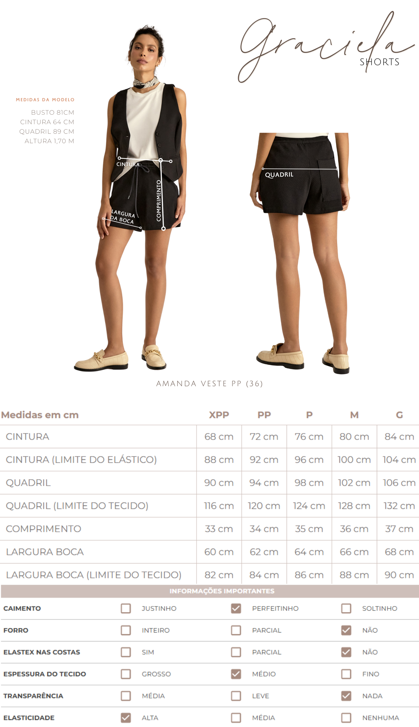 Shorts Graciela Preto