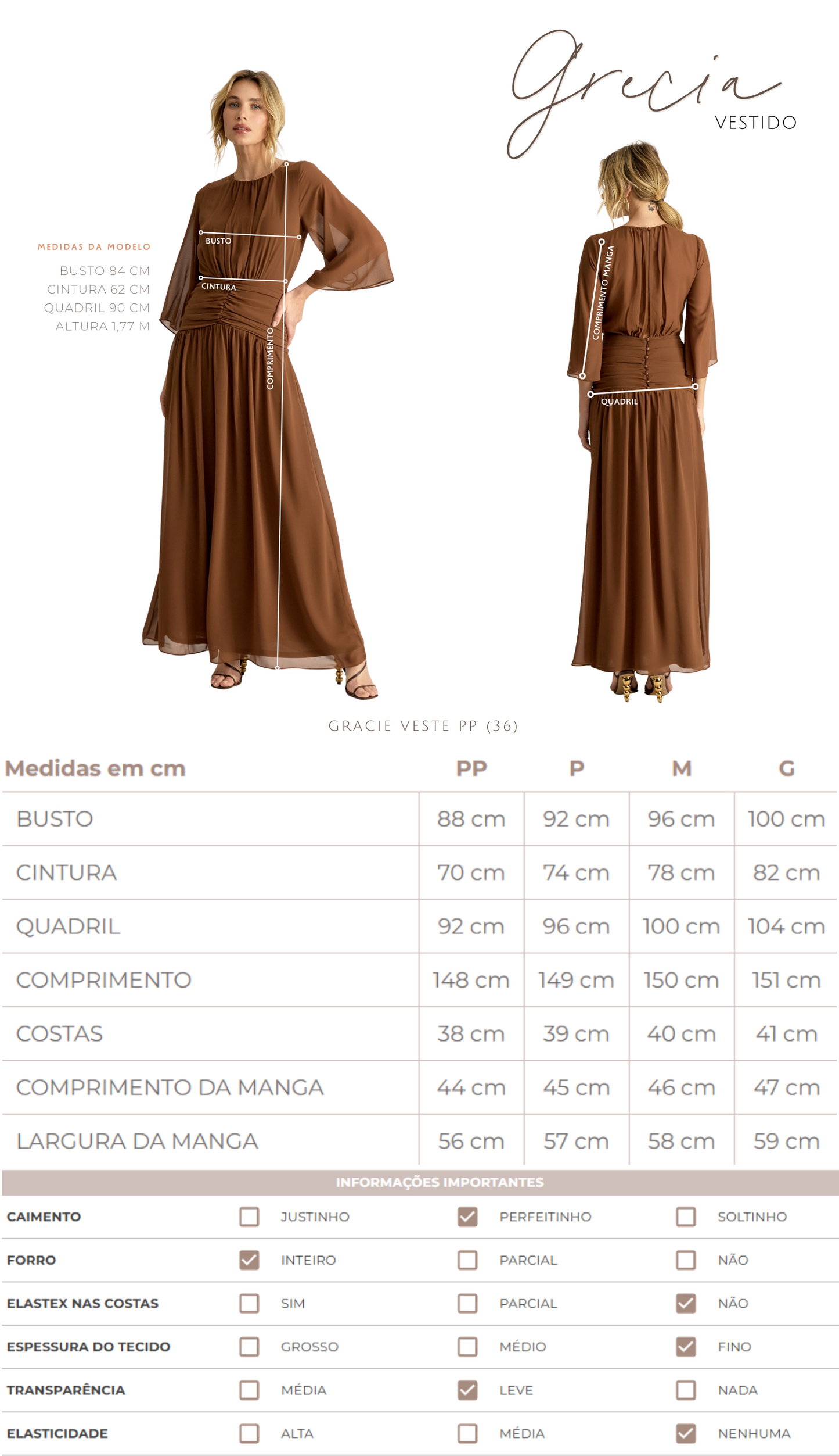 Vestido Grecia Café