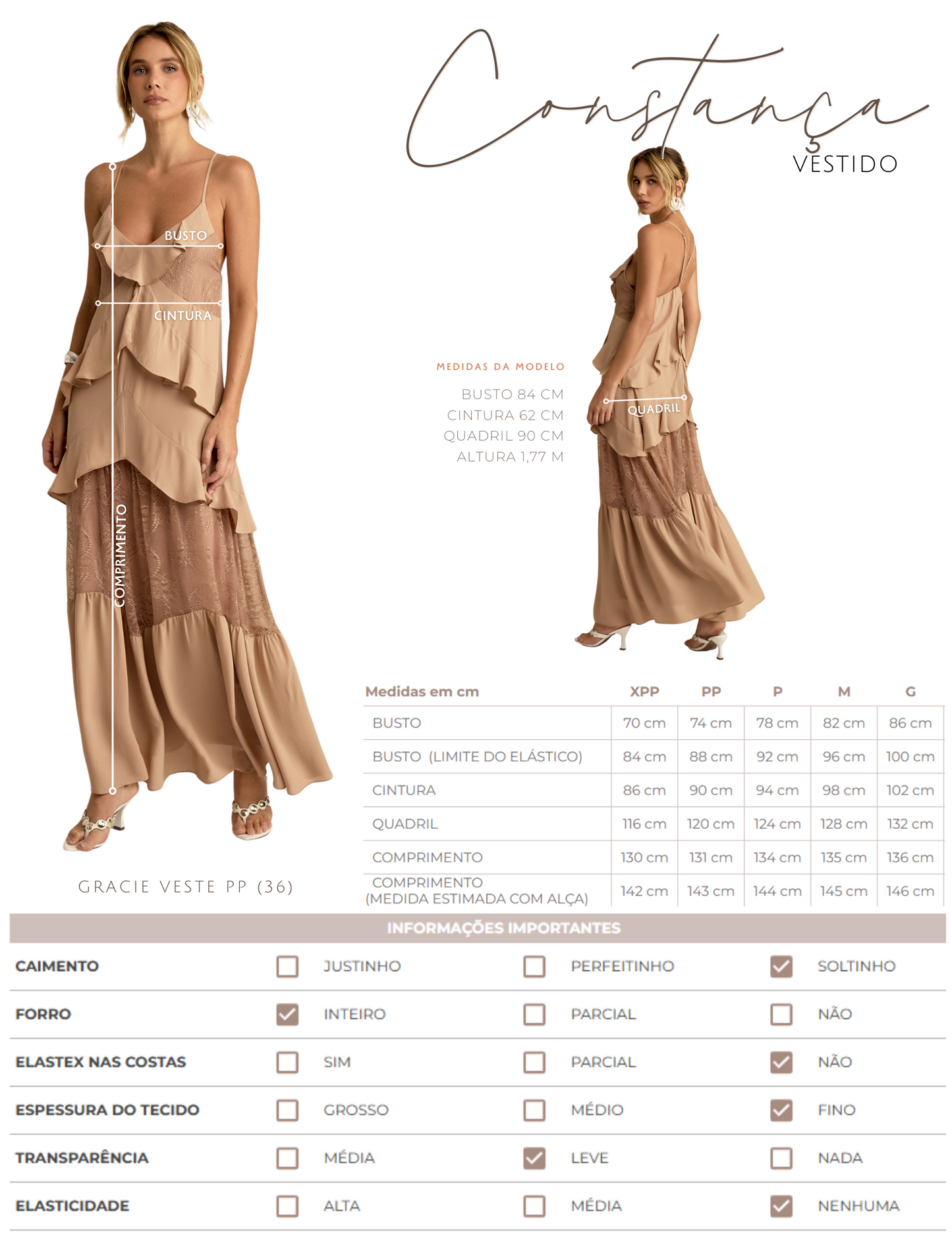 Vestido Constança Natural