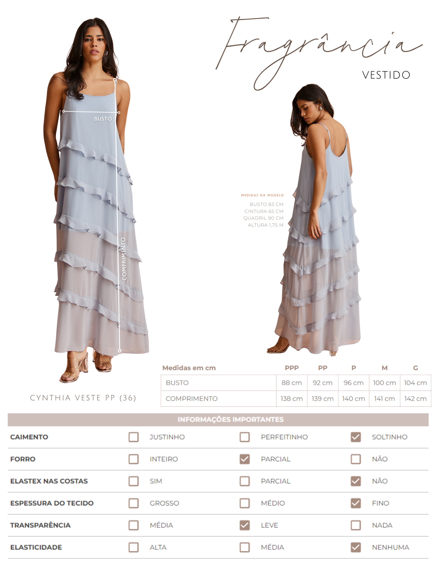 Vestido Fragrância Azul