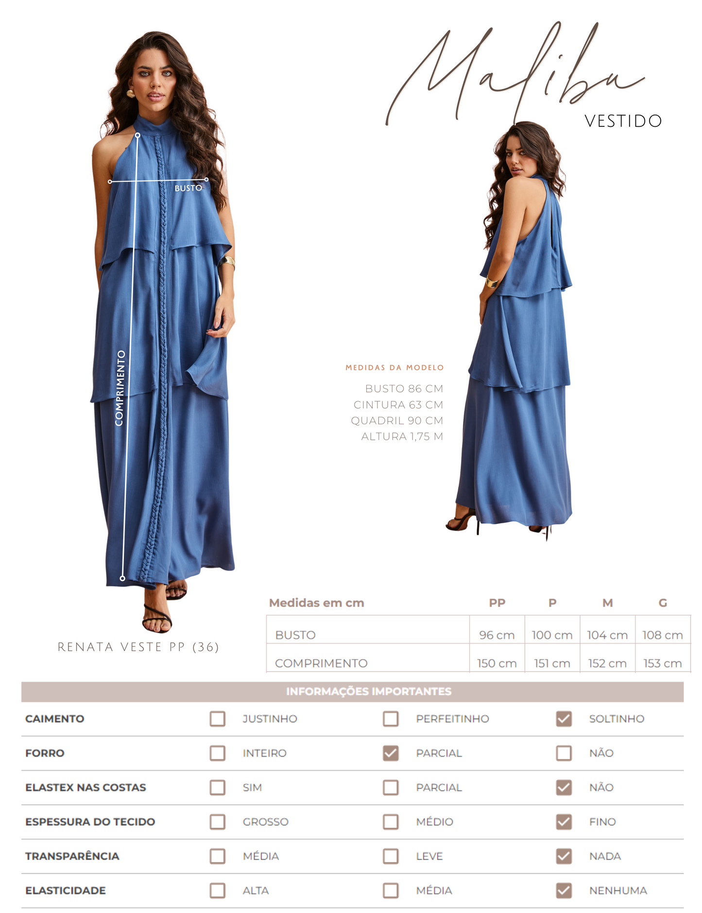 Vestido Malibu Cinza