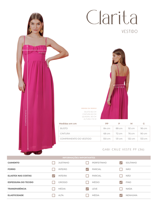 Vestido Clarita Cereja