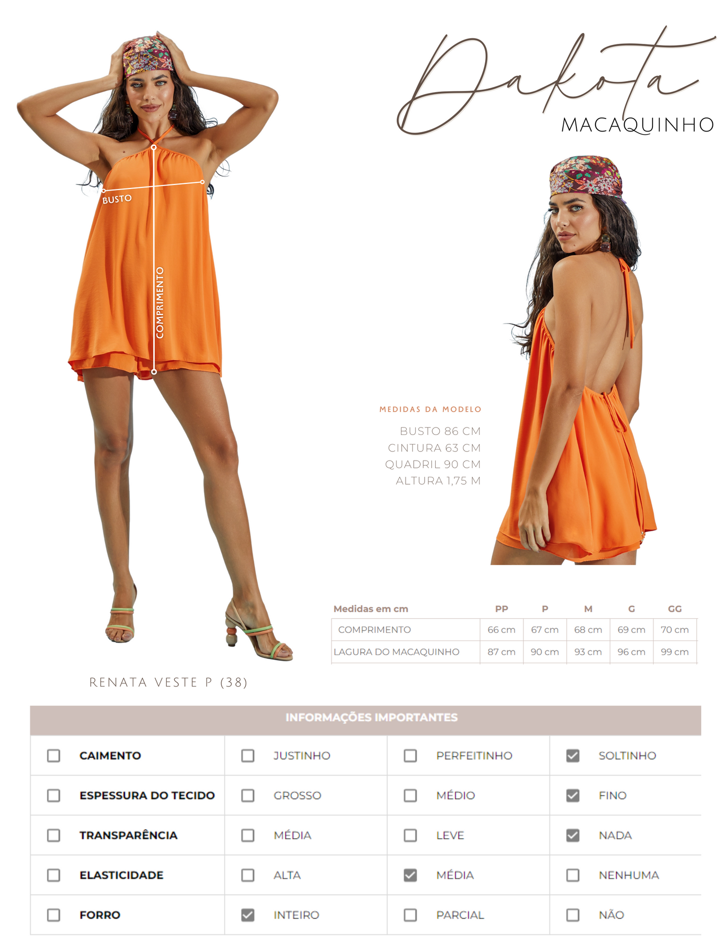 Macaquinho Dakota Laranja