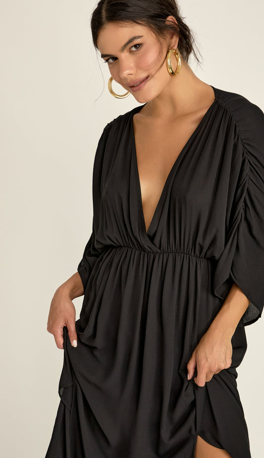 Vestido Crepe Pandora Preto | Laguna