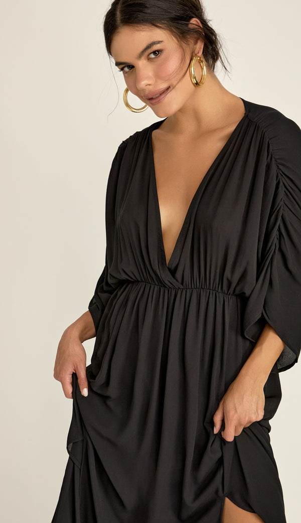 Vestido Crepe Pandora Preto | Laguna