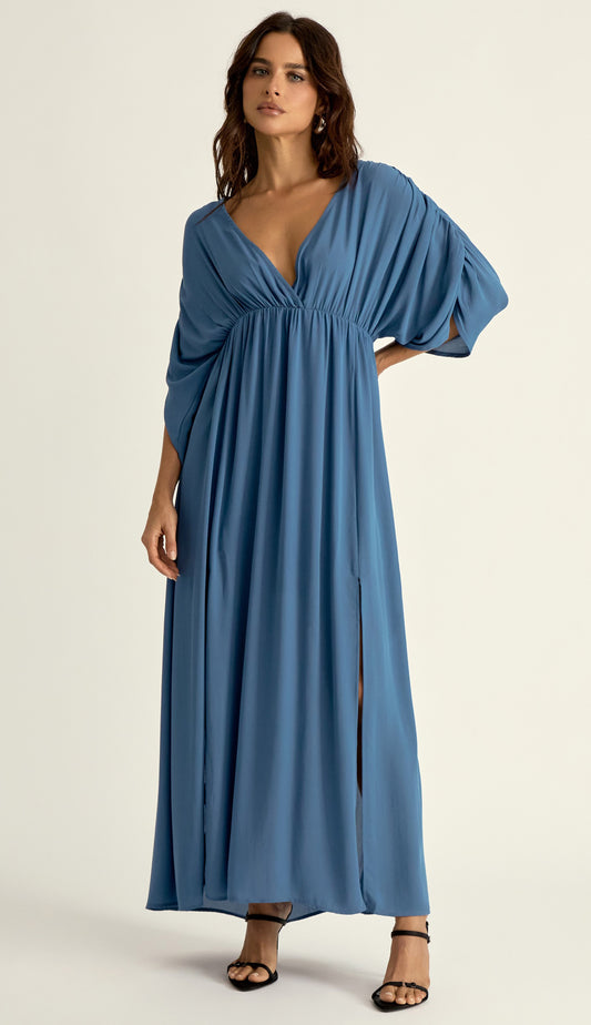 Vestido Crepe Pandora Azul| Laguna