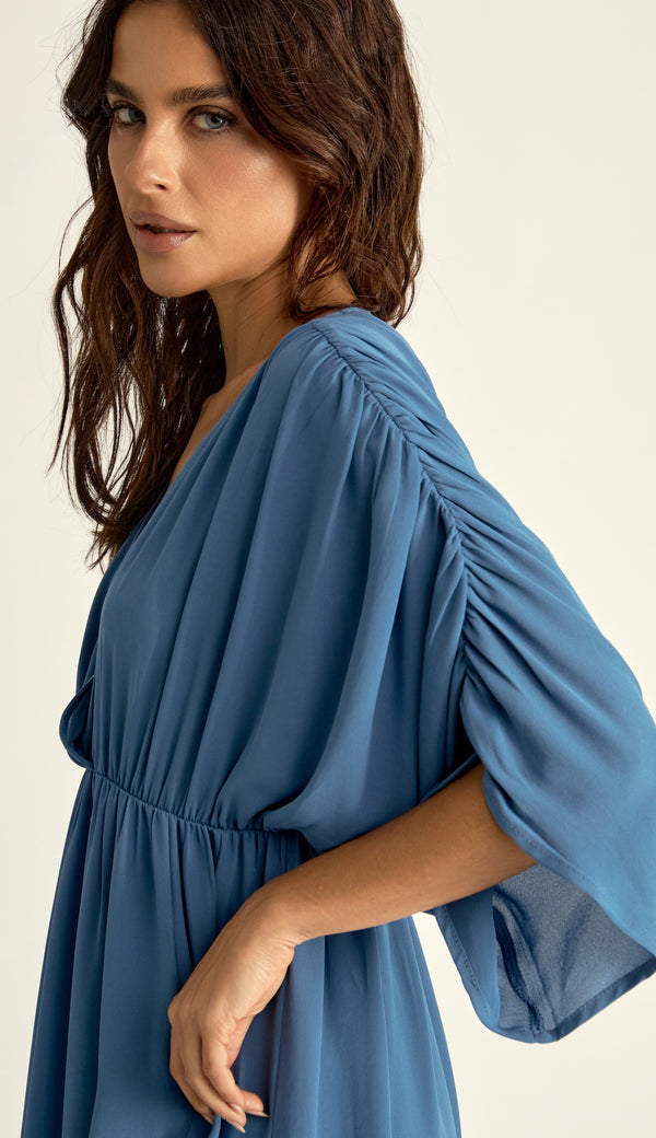 Vestido Crepe Pandora Azul| Laguna