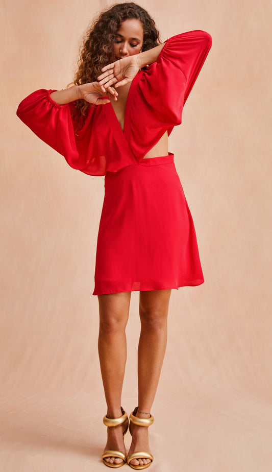 Vestido Sabrina Cereja