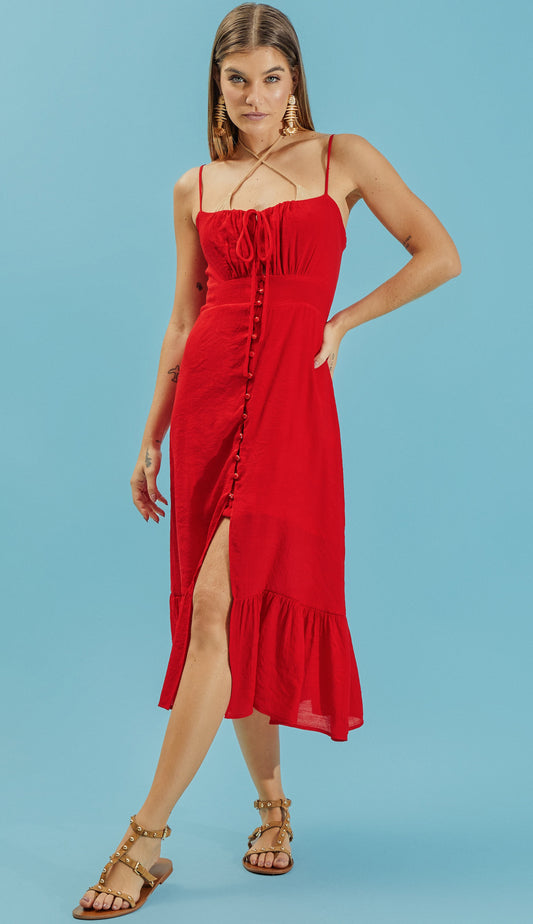 Vestido Selena Cereja