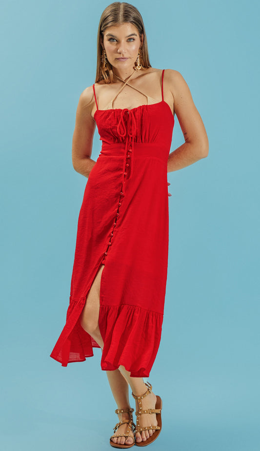 Vestido Selena Cereja