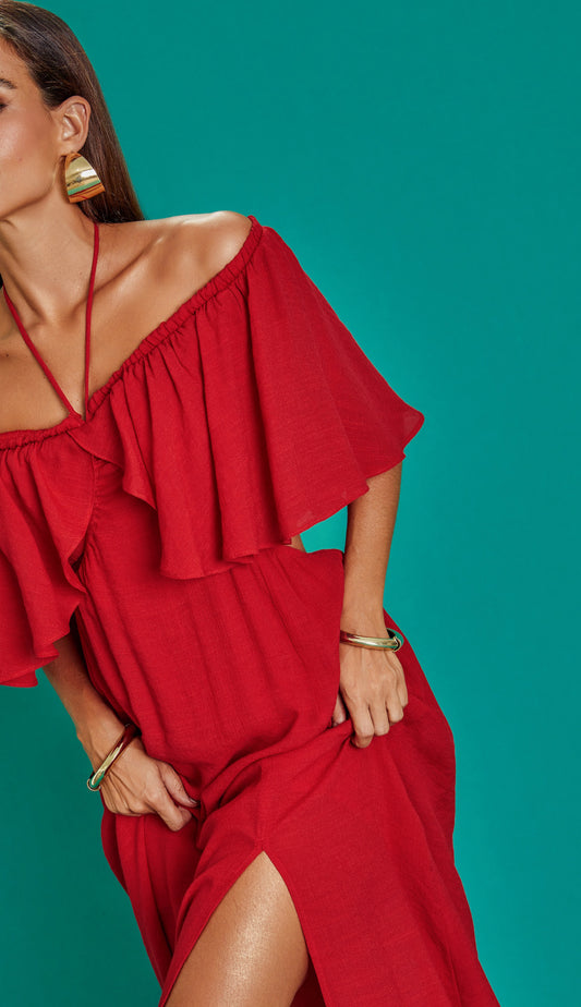 Vestido Alessandra Cereja
