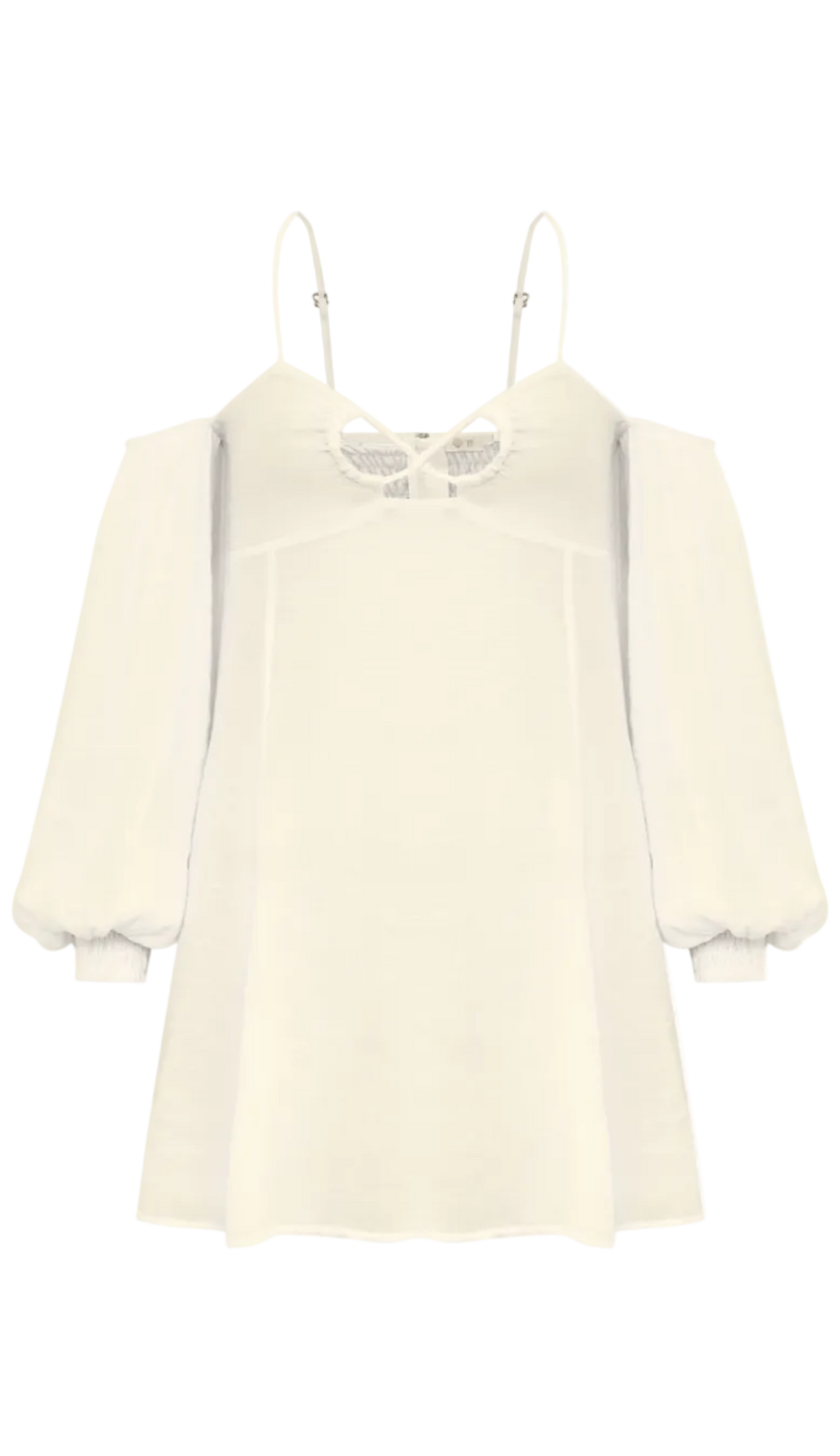Vestido Curto em Poliviscose Texturizada Bálsamo Off | Laguna