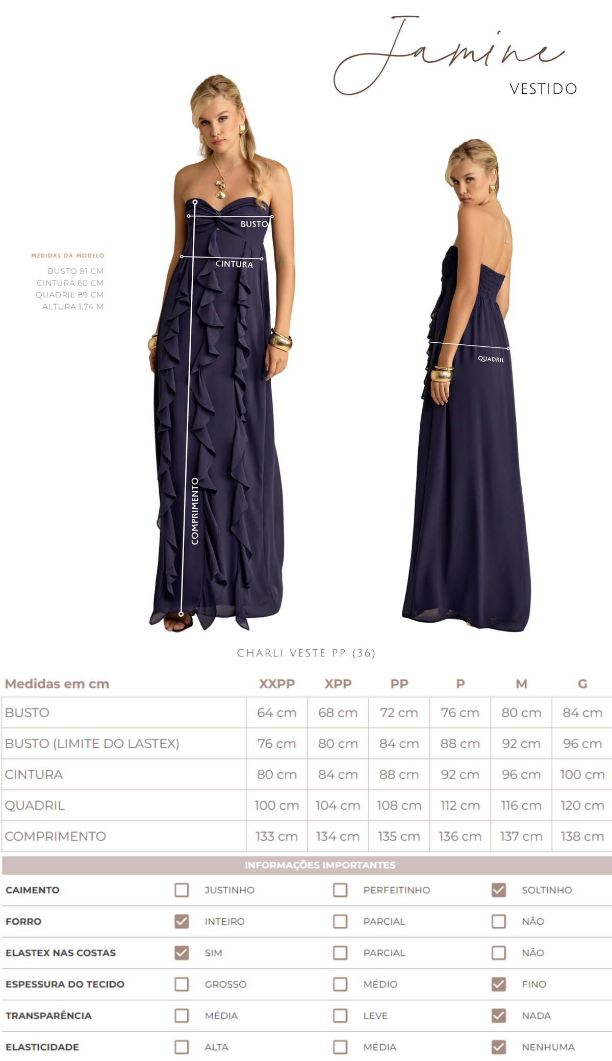 Vestido Longo Festa Crepe Babados Jamine | Laguna
