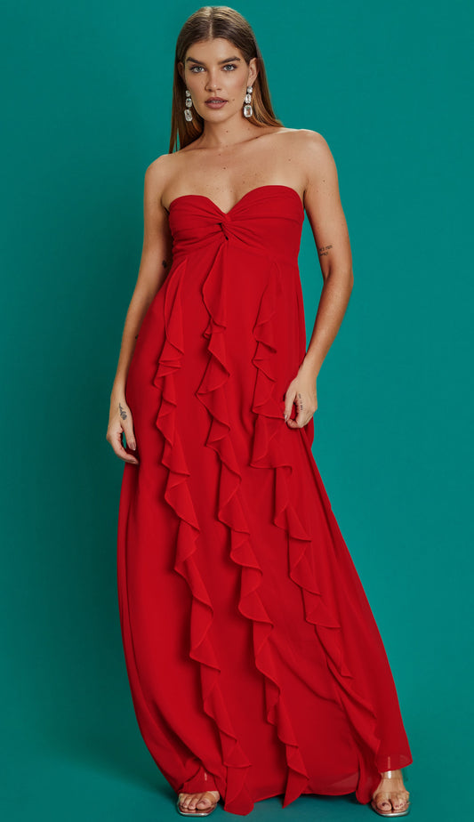 Vestido Jamine Cereja