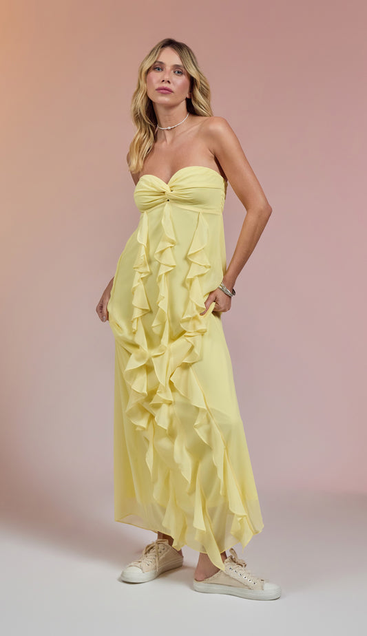 Vestido Jamine Manteiga