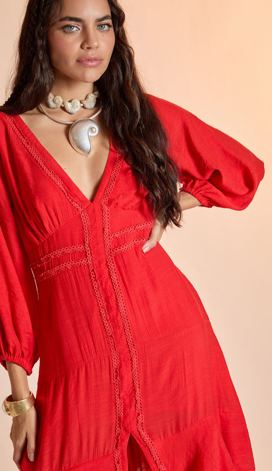 Vestido Nataly Cereja