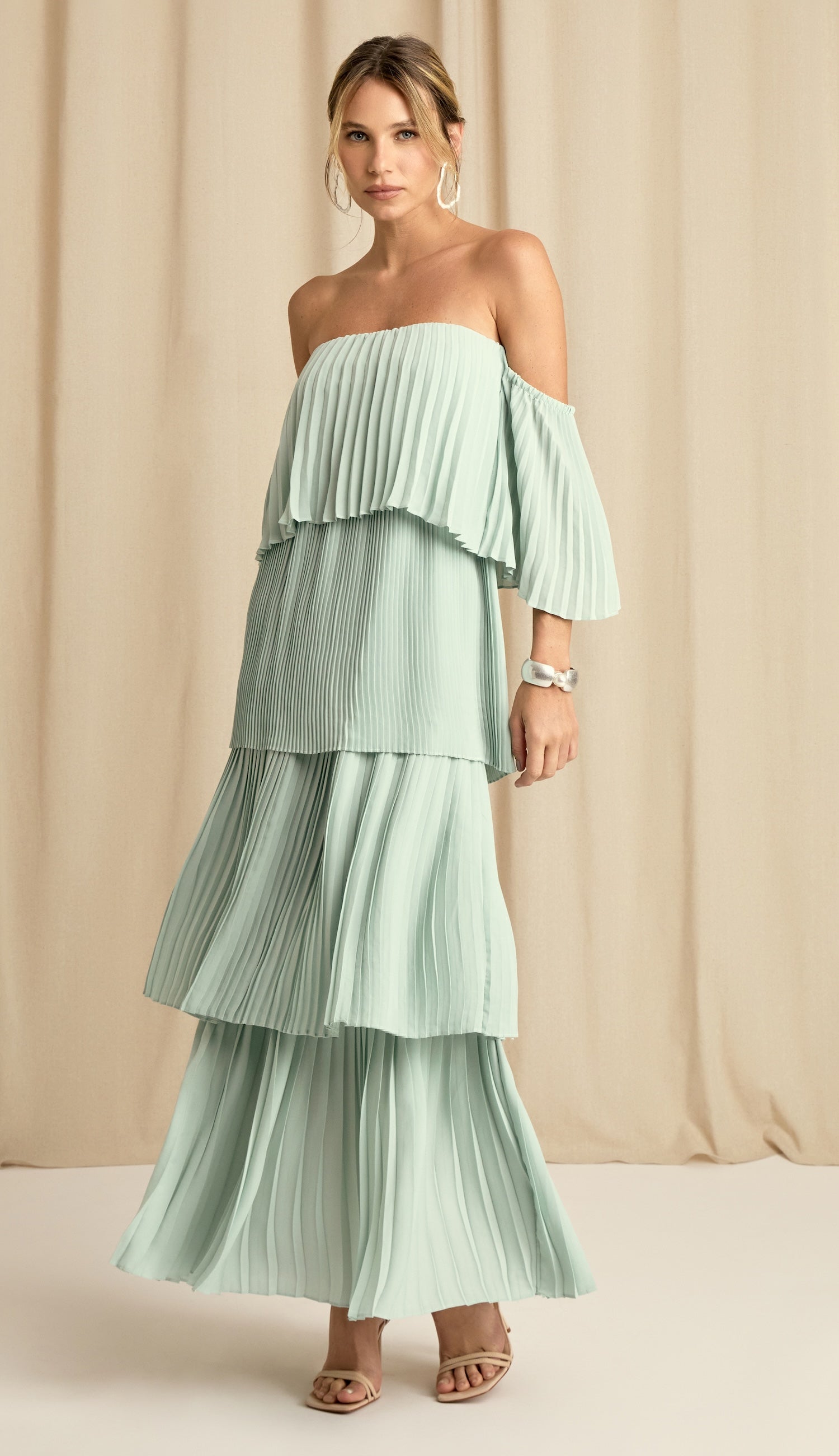 Vestido Festa Rebeca Acqua Elegante Zero transparência