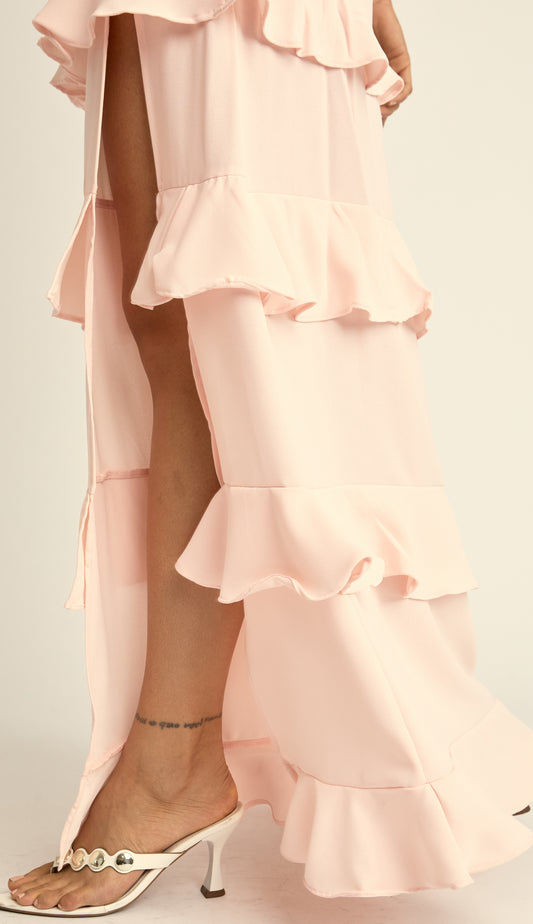 Vestido Longo Vazados Alfaiataria Trento Rosa | Laguna